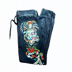 ed hardy tattoo lounge silk joggers